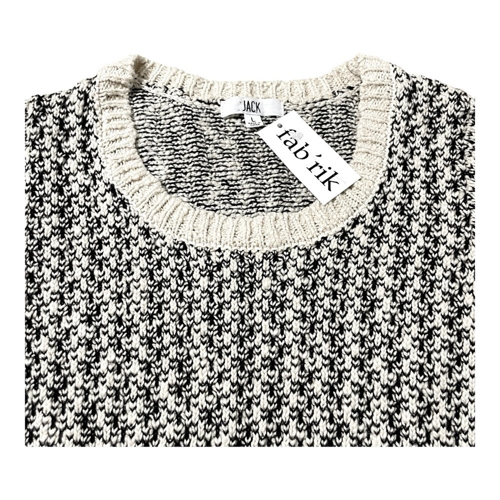Jack by Fab'rik & Cream and black Sweater scoop neck, pullover size L. Cotton - Picture 6 of 14